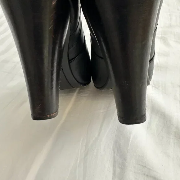 Frye Marissa Womens Back Zip Tall Black Leather Zip Up Boots US 10 M - Picture 7 of 9